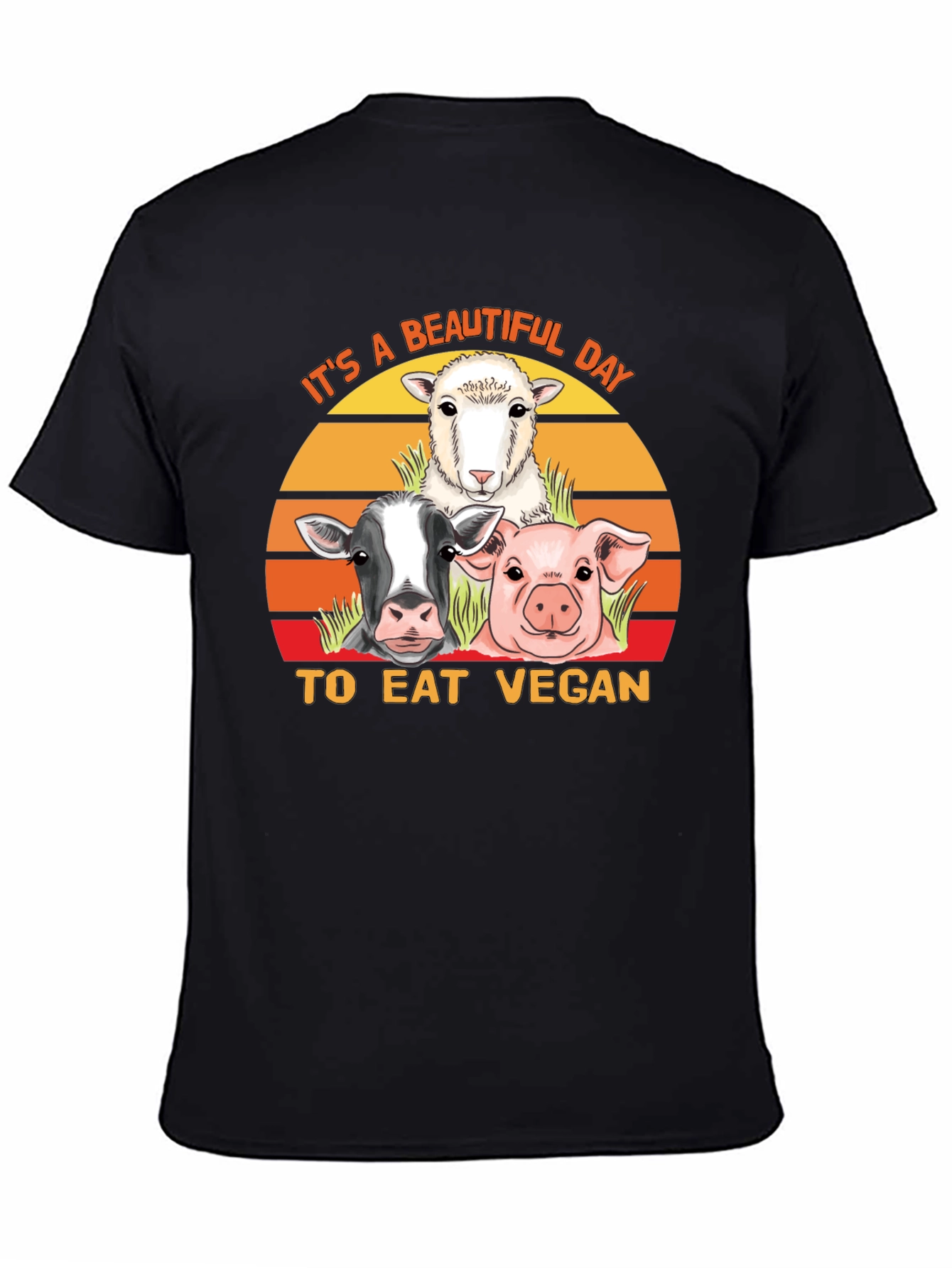 Eat Vegan T-Shirt - Farm Animal Graphic Tee