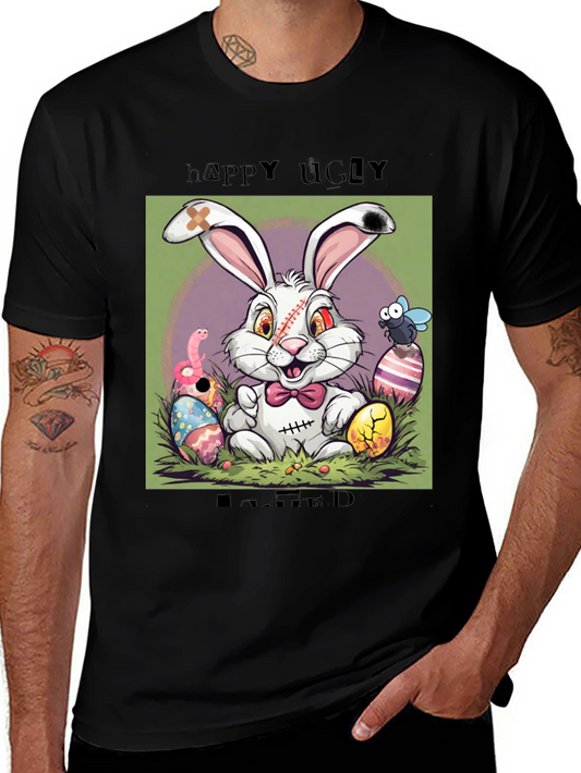 Happy Ugly Easter T-Shirt Funny Zombie Bunny Tee