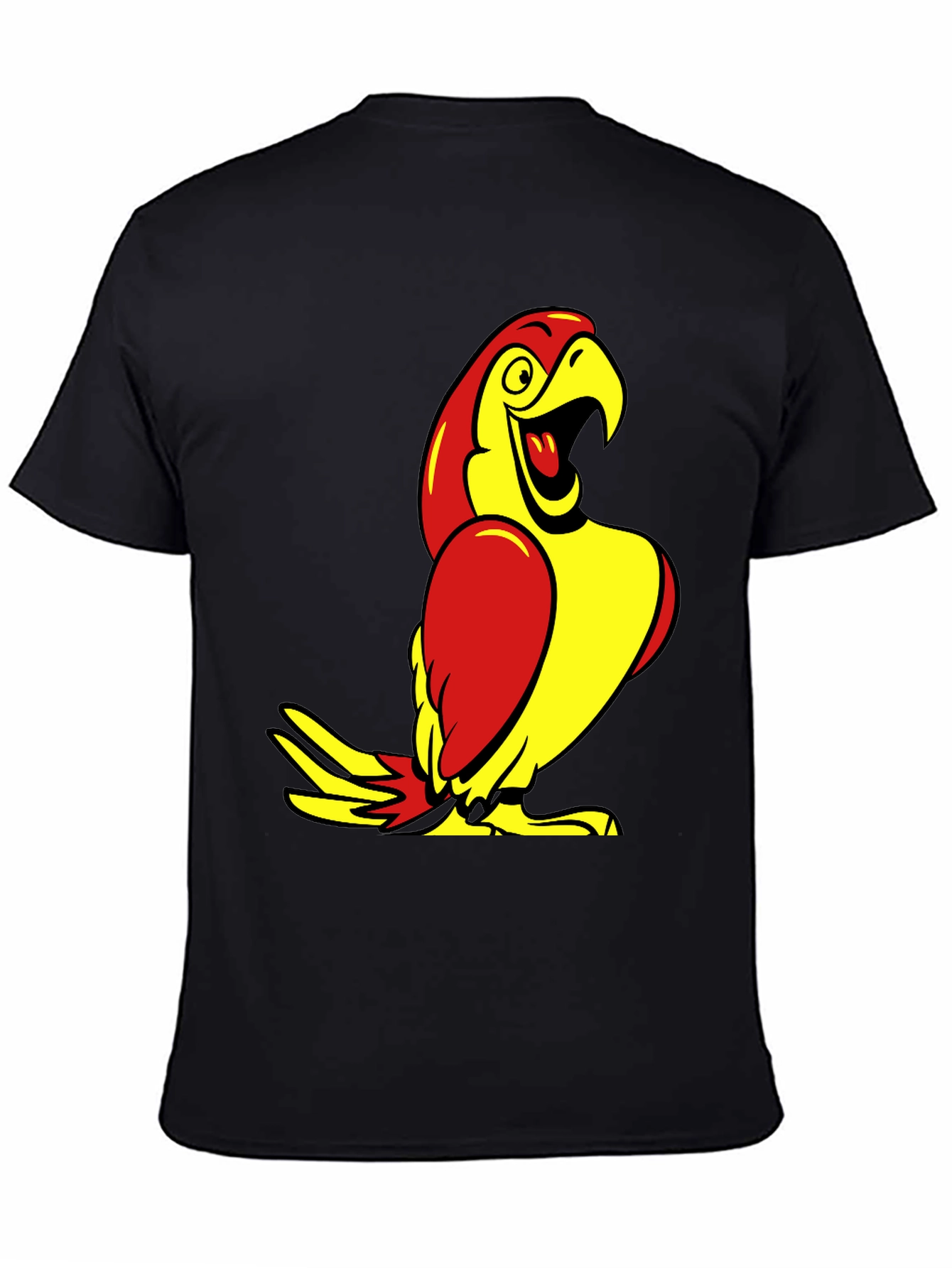 Parrot Graphic Tee - Black Cotton T-Shirt