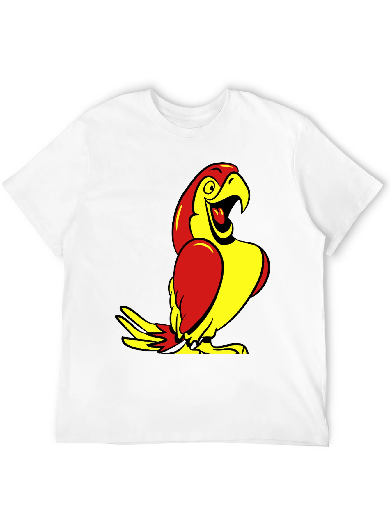 Parrot Graphic Tee - Black Cotton T-Shirt