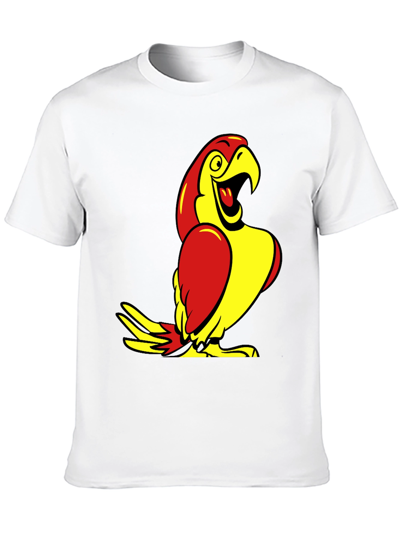 Parrot Graphic Tee - Black Cotton T-Shirt