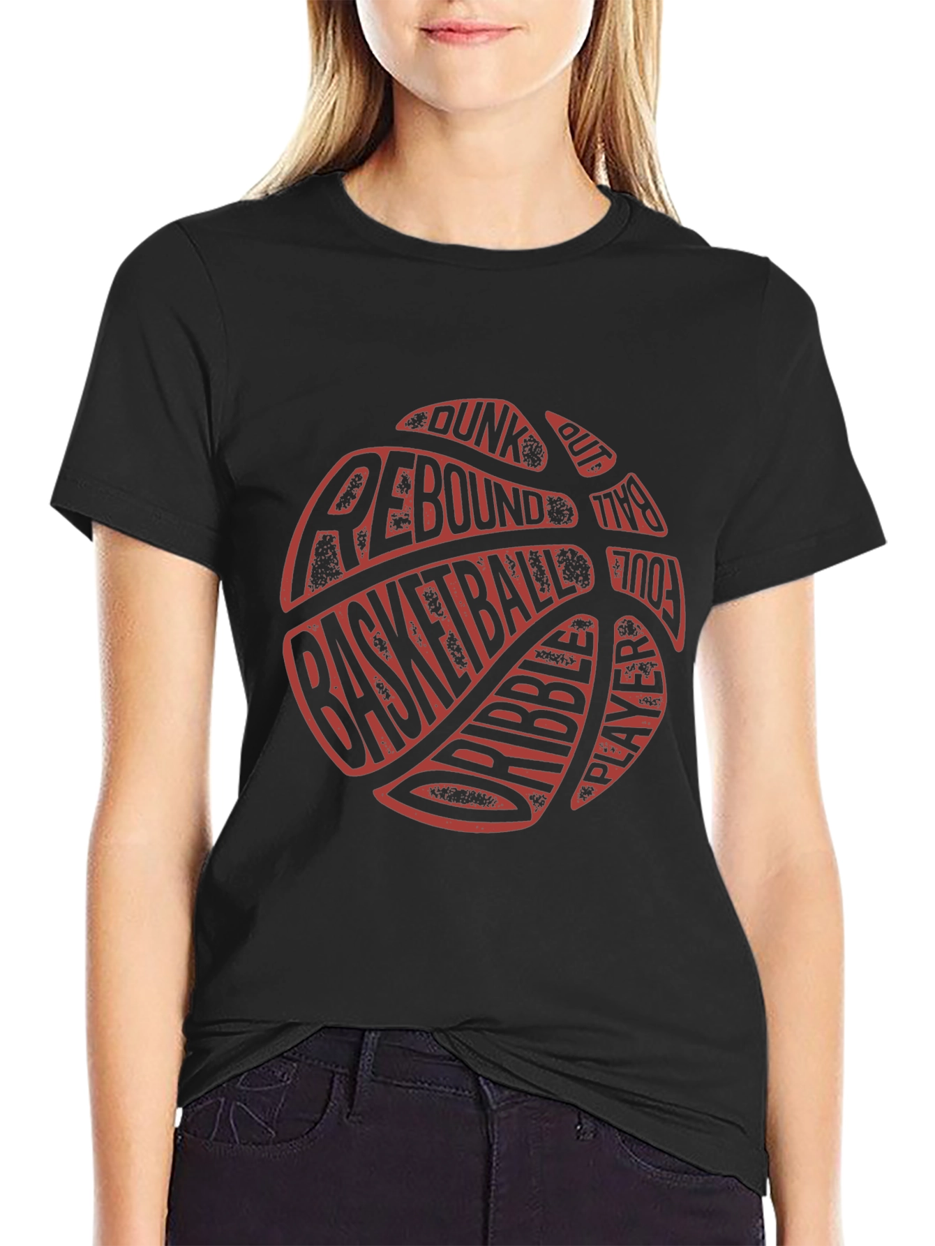 Basketball Word Art Graphic T-Shirt