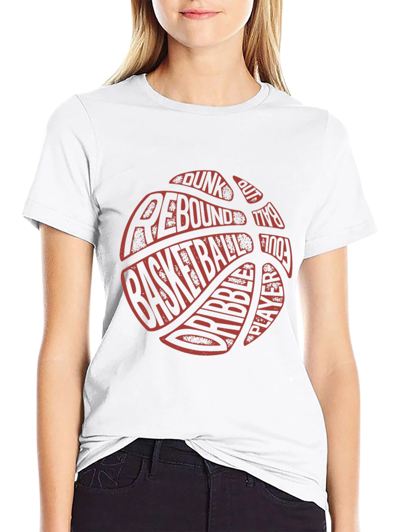 Basketball Word Art Graphic T-Shirt