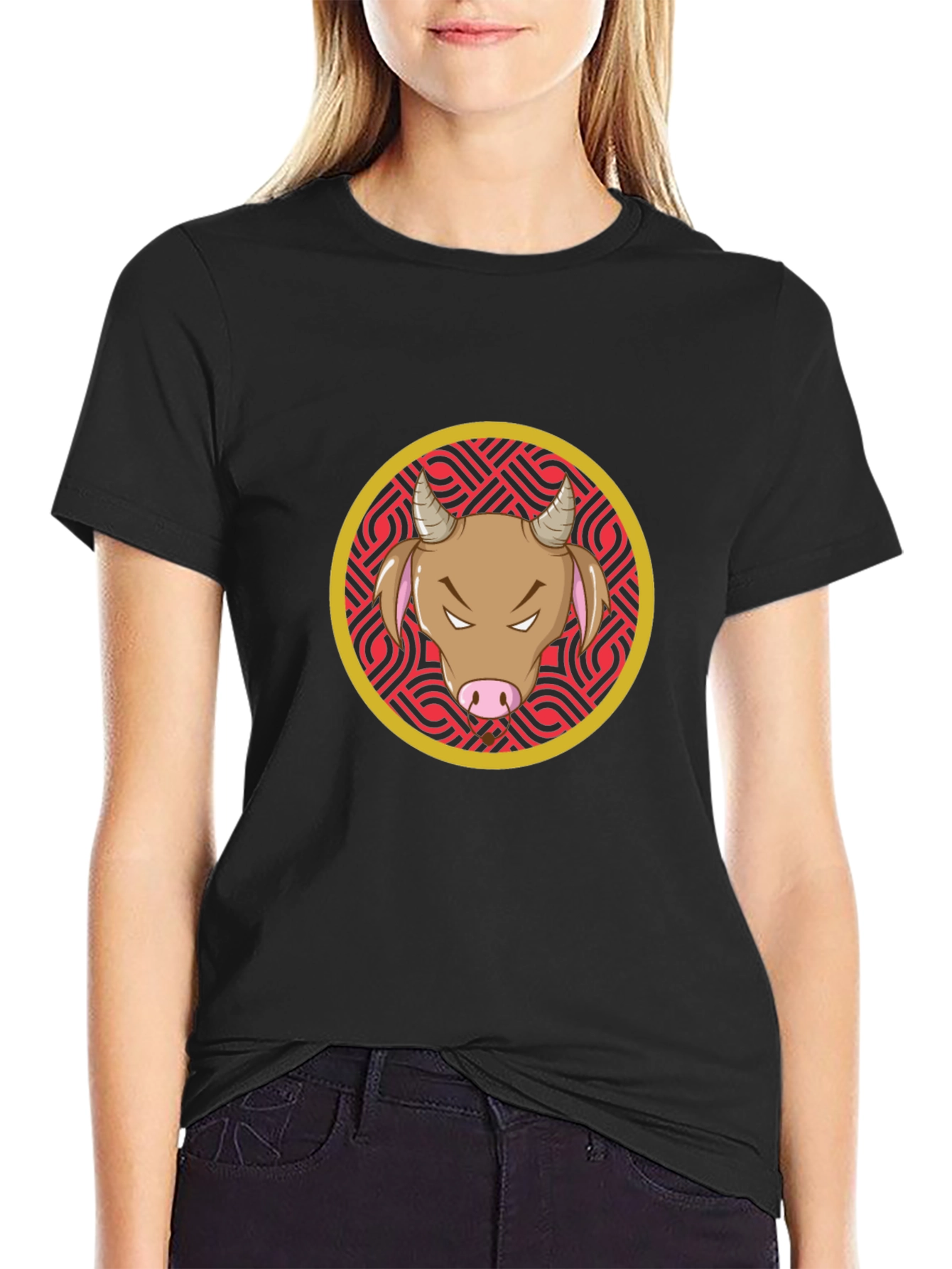 Bull Graphic Black T-Shirt