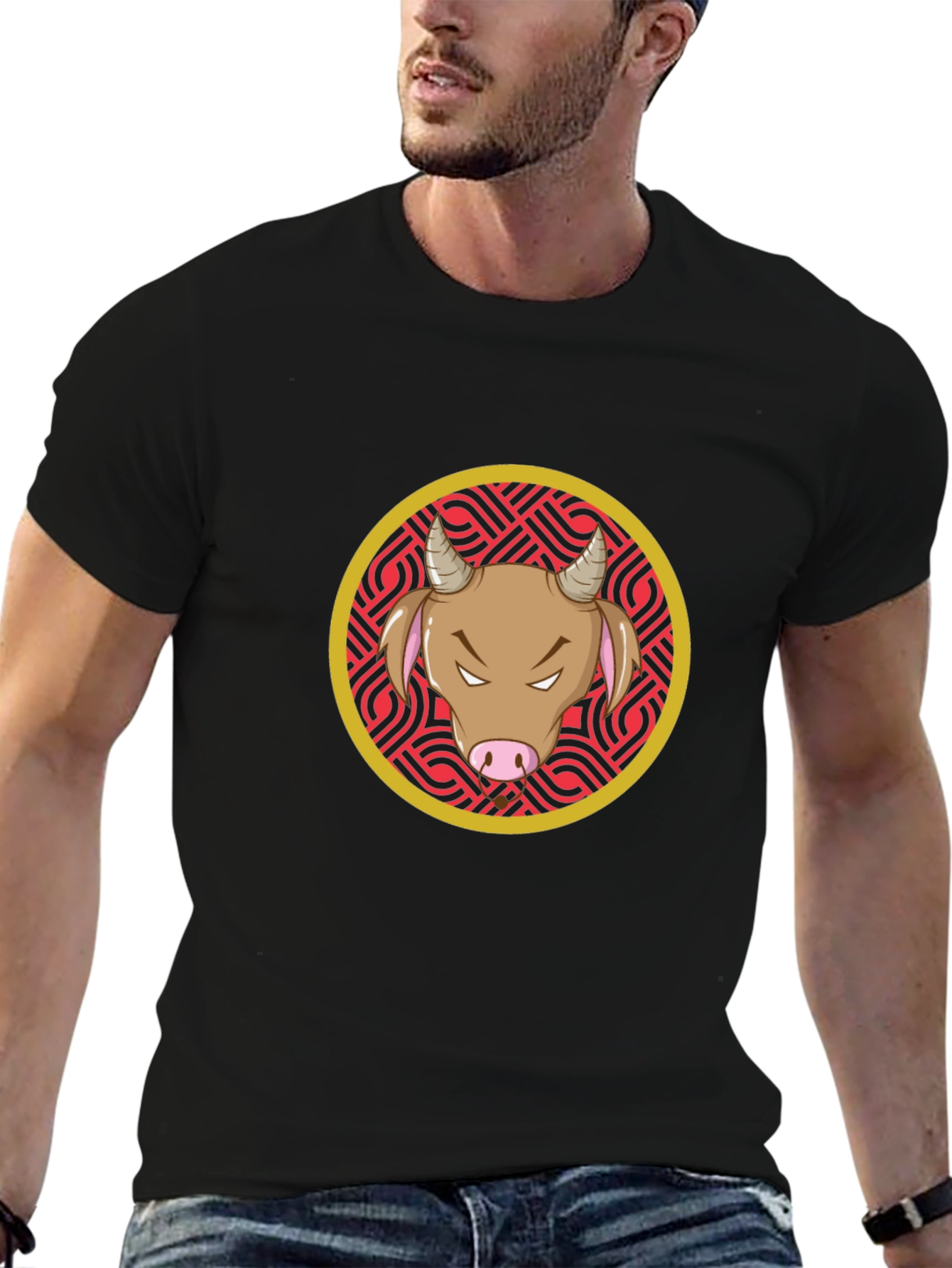Bull Graphic Black T-Shirt