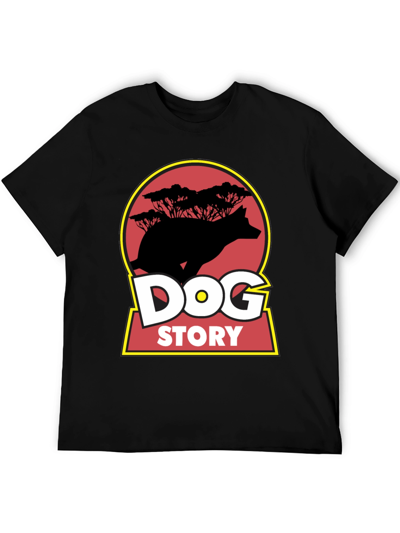 Dog Story Graphic Tee - Black Cotton Blend