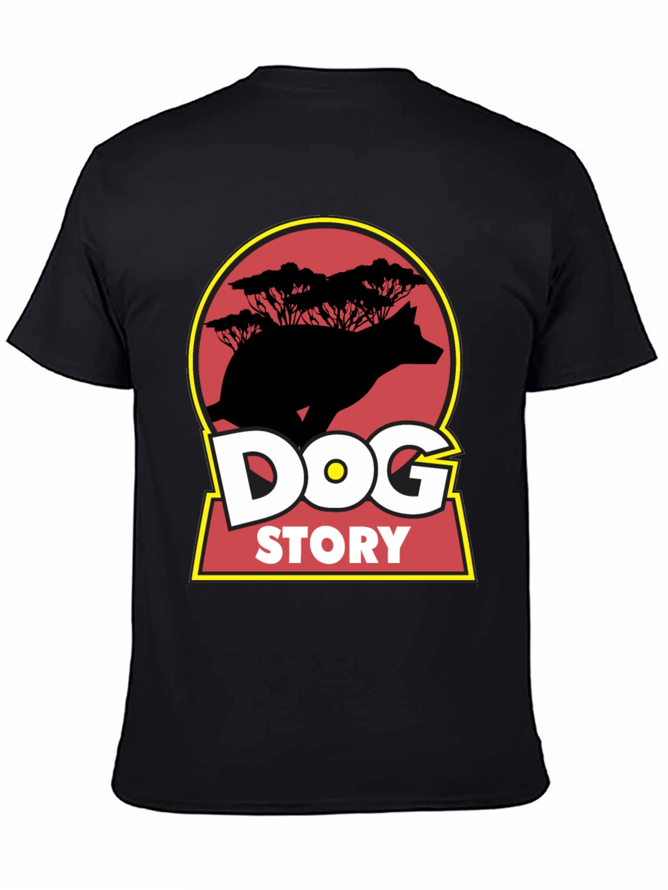 Dog Story Graphic Tee - Black Cotton Blend