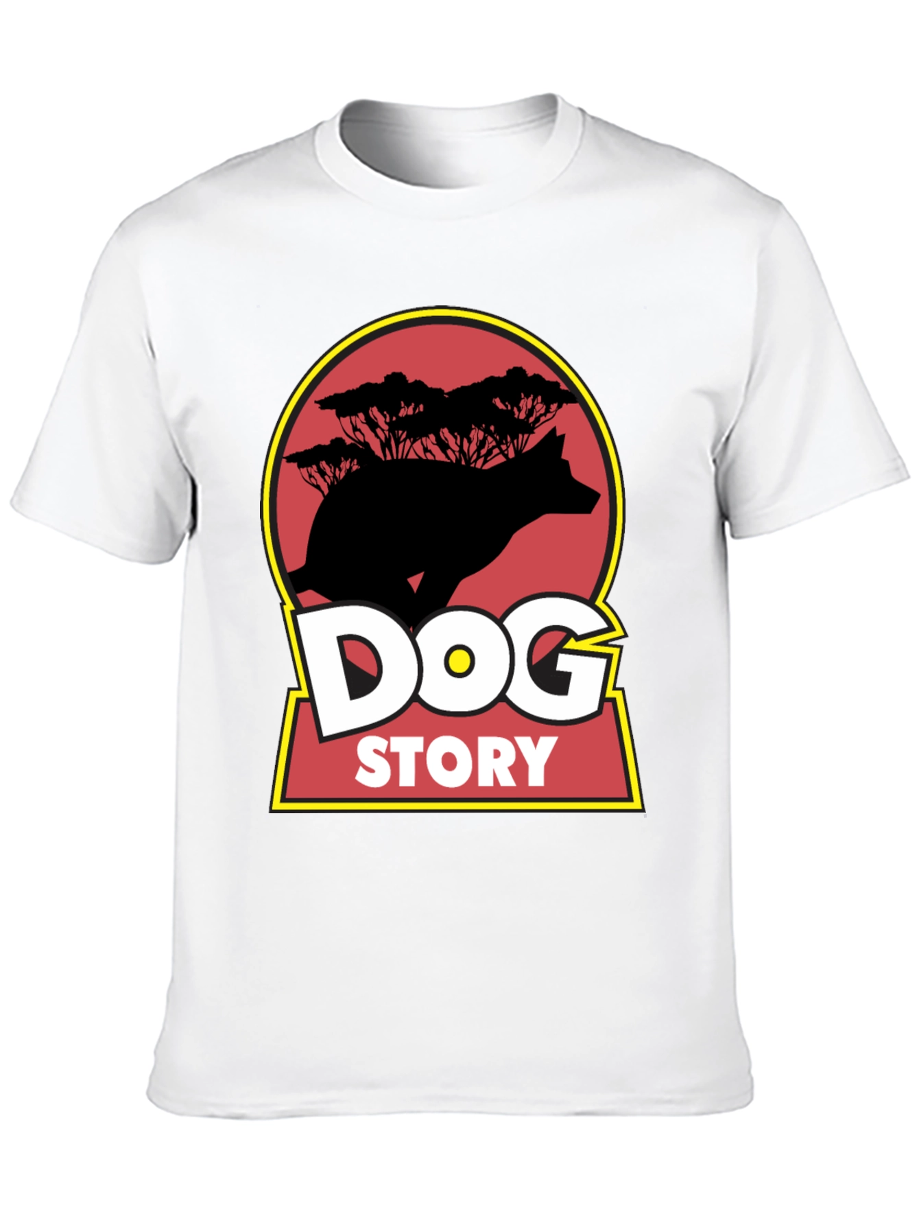 Dog Story Graphic Tee - Black Cotton Blend