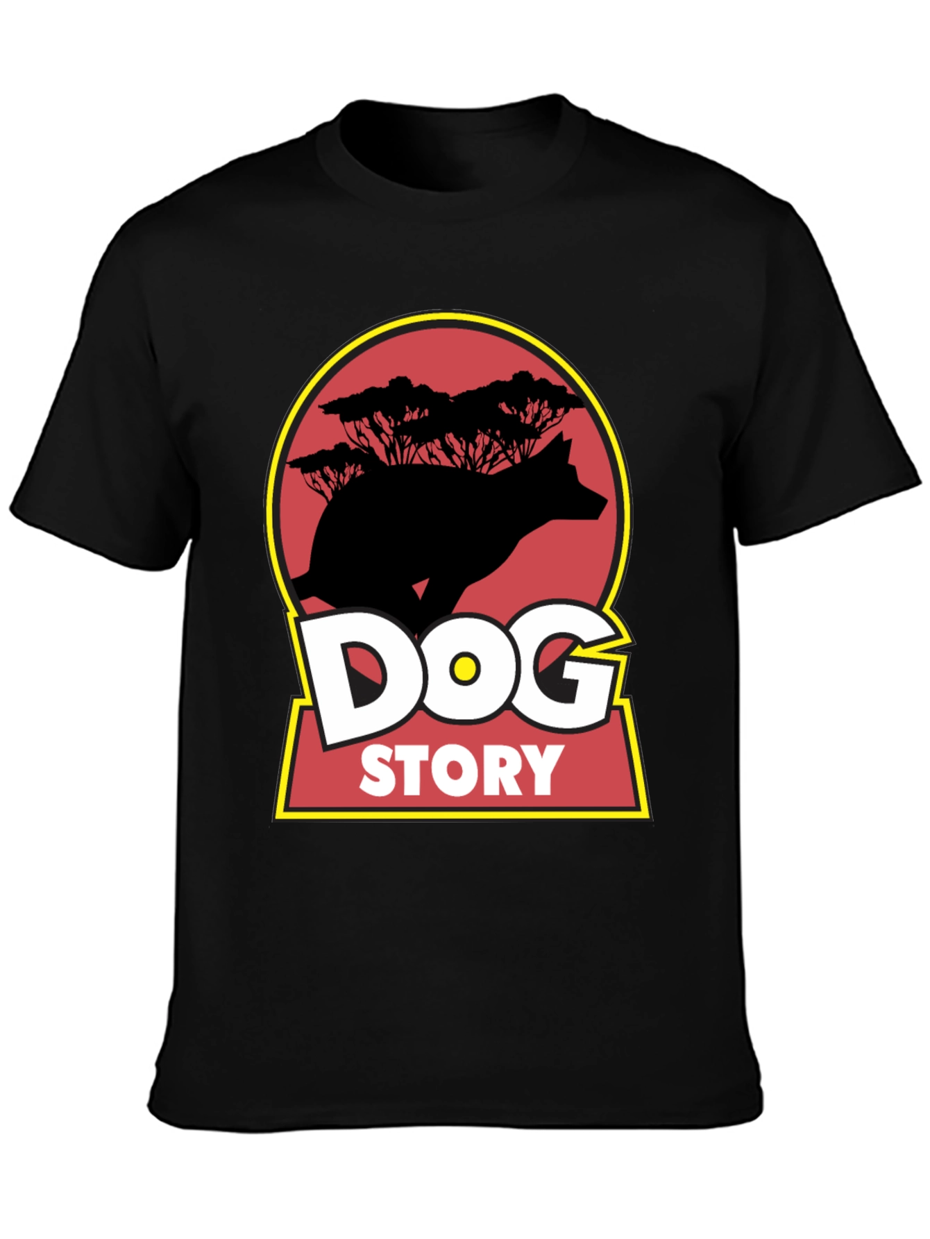 Dog Story Graphic Tee - Black Cotton Blend