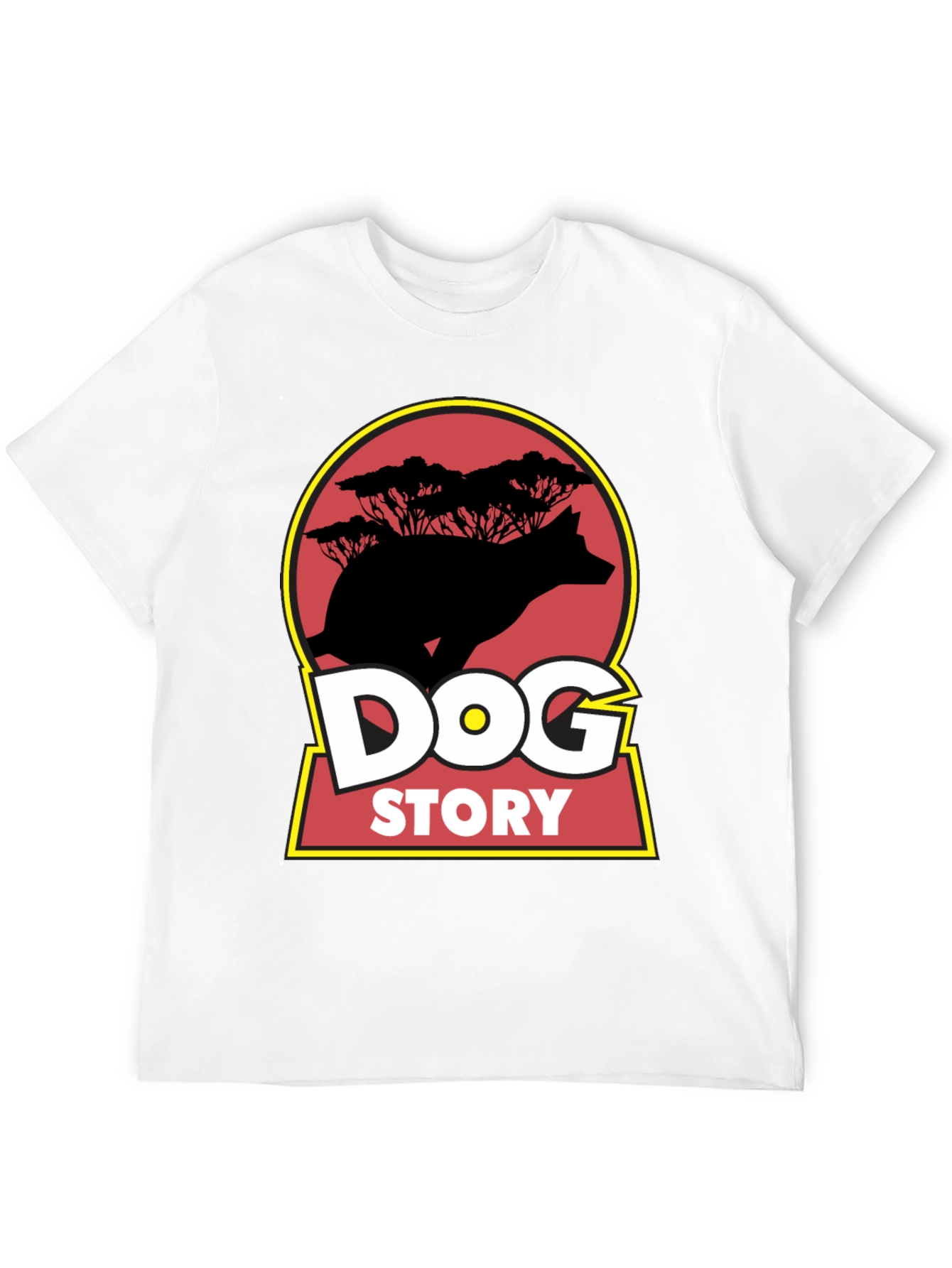 Dog Story Graphic Tee - Black Cotton Blend