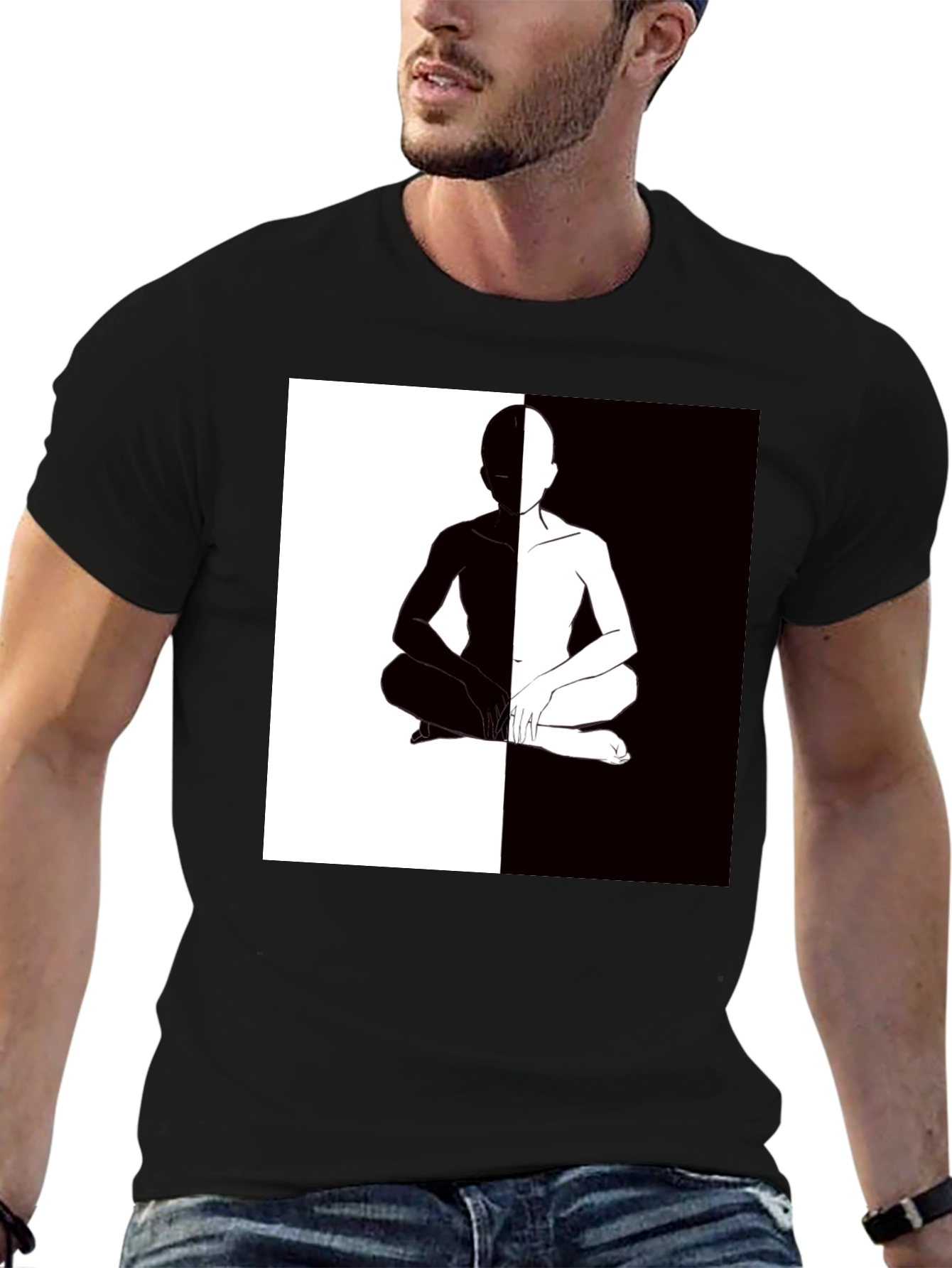 Yin Yang Silhouette Graphic Tee