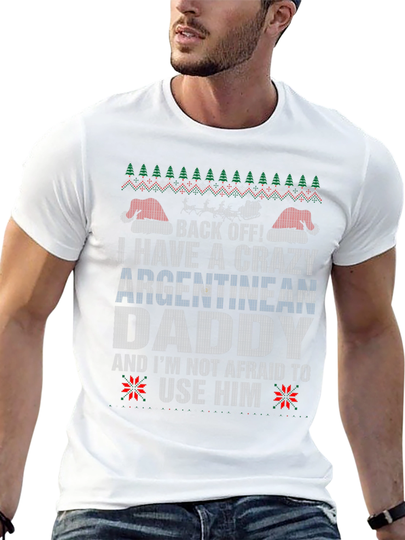 Crazy Argentinian Daddy Graphic Tee - Holiday T-Shirt