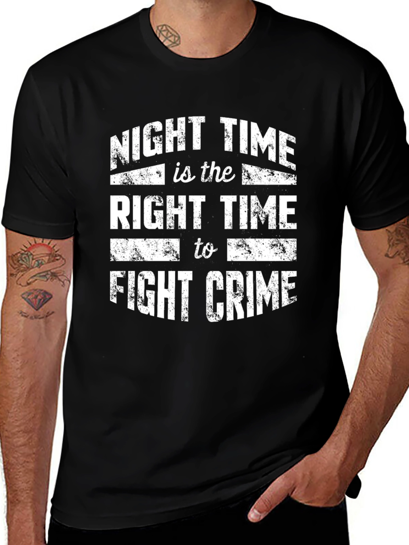 Night Time Fight Crime Graphic Tee