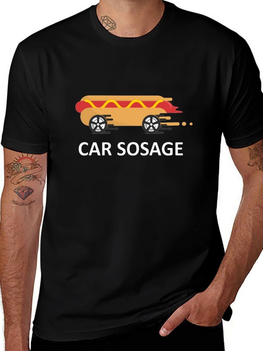 Car Sosage T-Shirt - Funny Hot Dog Car Graphic Tee