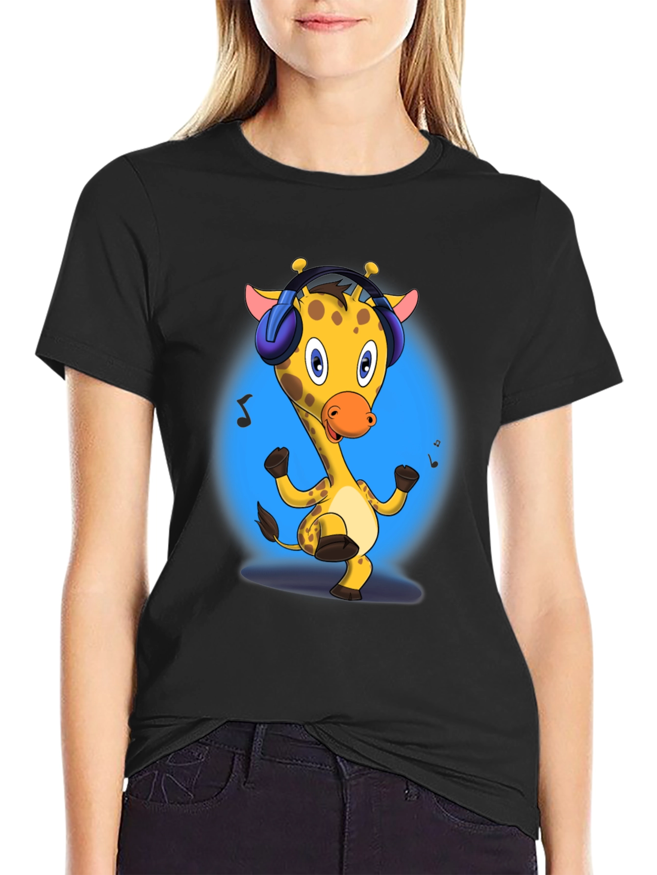 Giraffe Headphones Graphic Tee