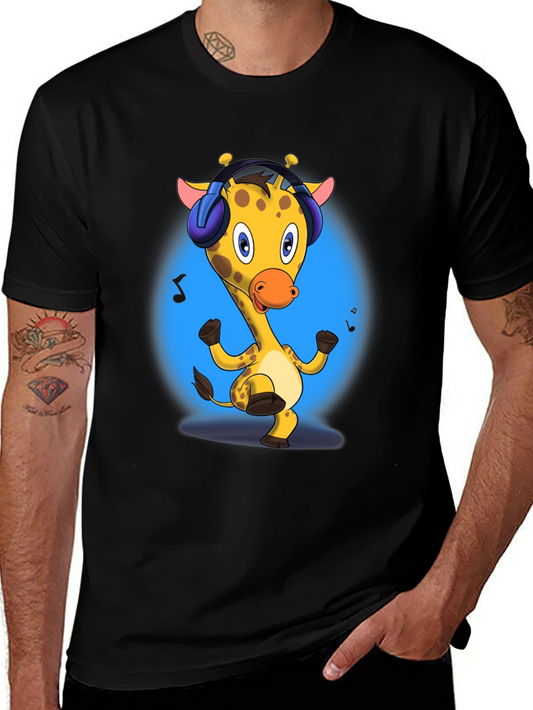 Giraffe Headphones Graphic Tee