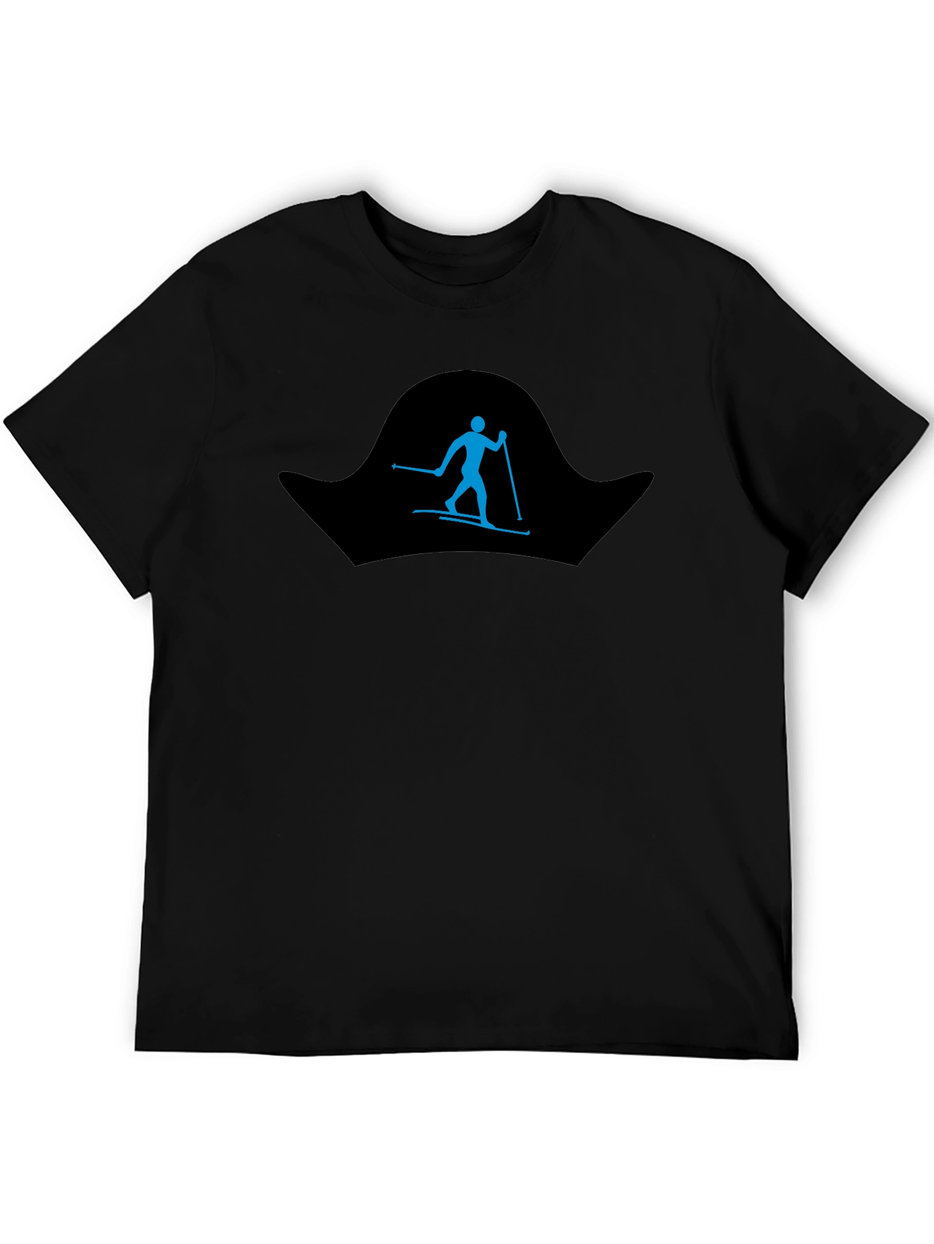 Skiing Silhouette T-Shirt - Black Graphic Tee