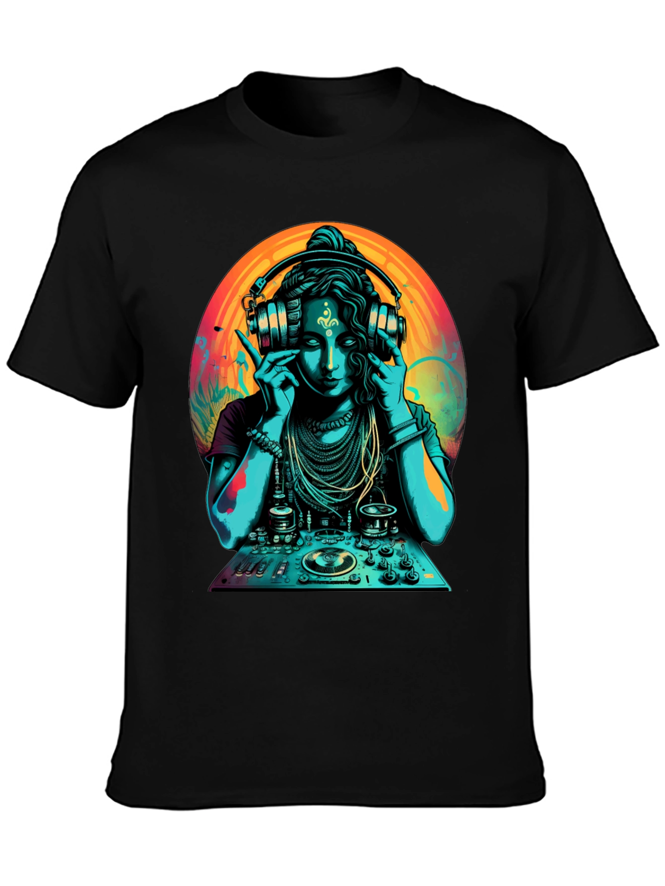 DJ Shiva T-Shirt - Black Cotton Graphic Tee