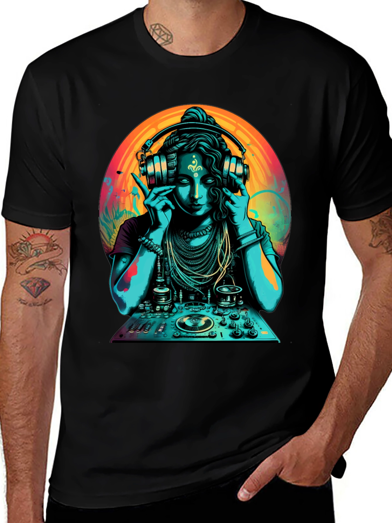 DJ Shiva T-Shirt - Black Cotton Graphic Tee
