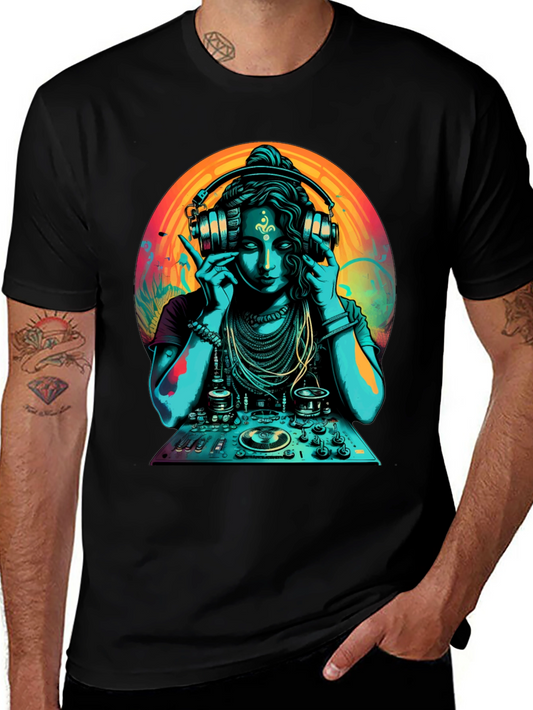 DJ Shiva T-Shirt - Black Cotton Graphic Tee