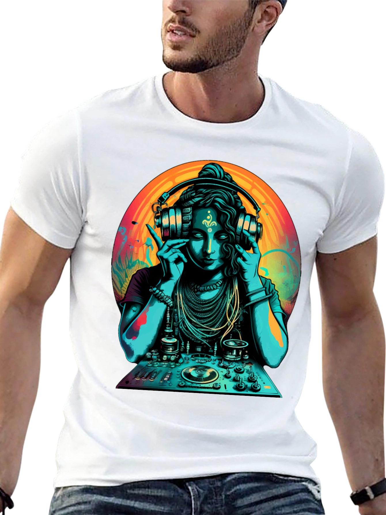 DJ Shiva T-Shirt - Black Cotton Graphic Tee