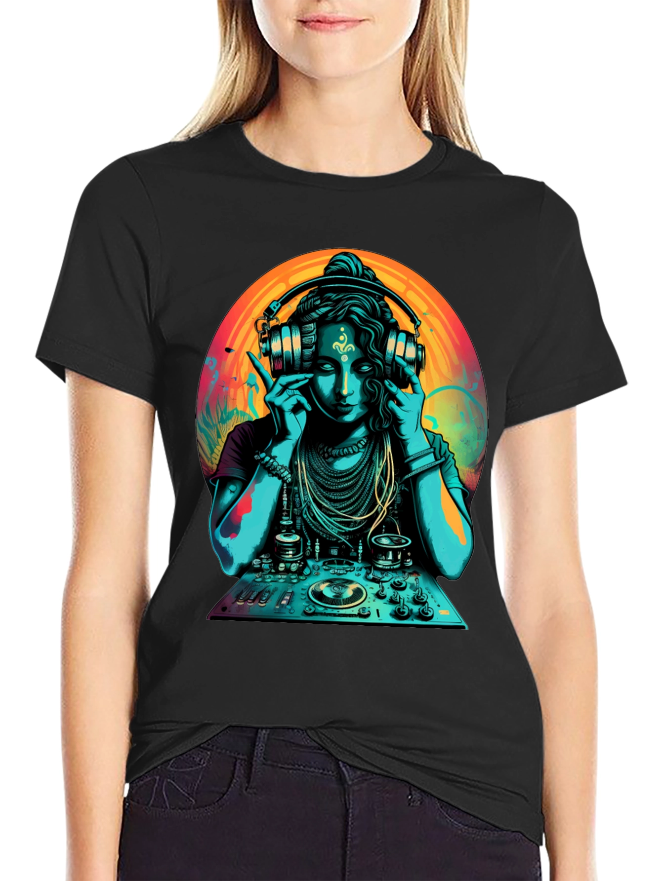 DJ Shiva T-Shirt - Black Cotton Graphic Tee