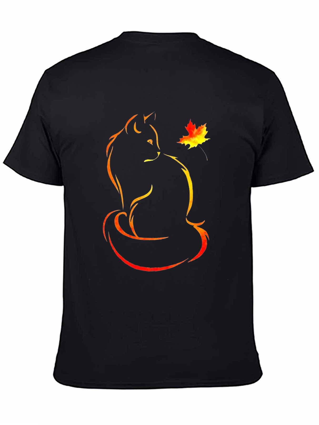Autumn Cat T-Shirt - Black
