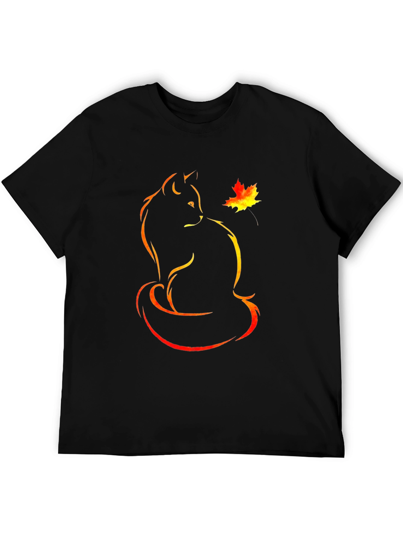 Autumn Cat T-Shirt - Black