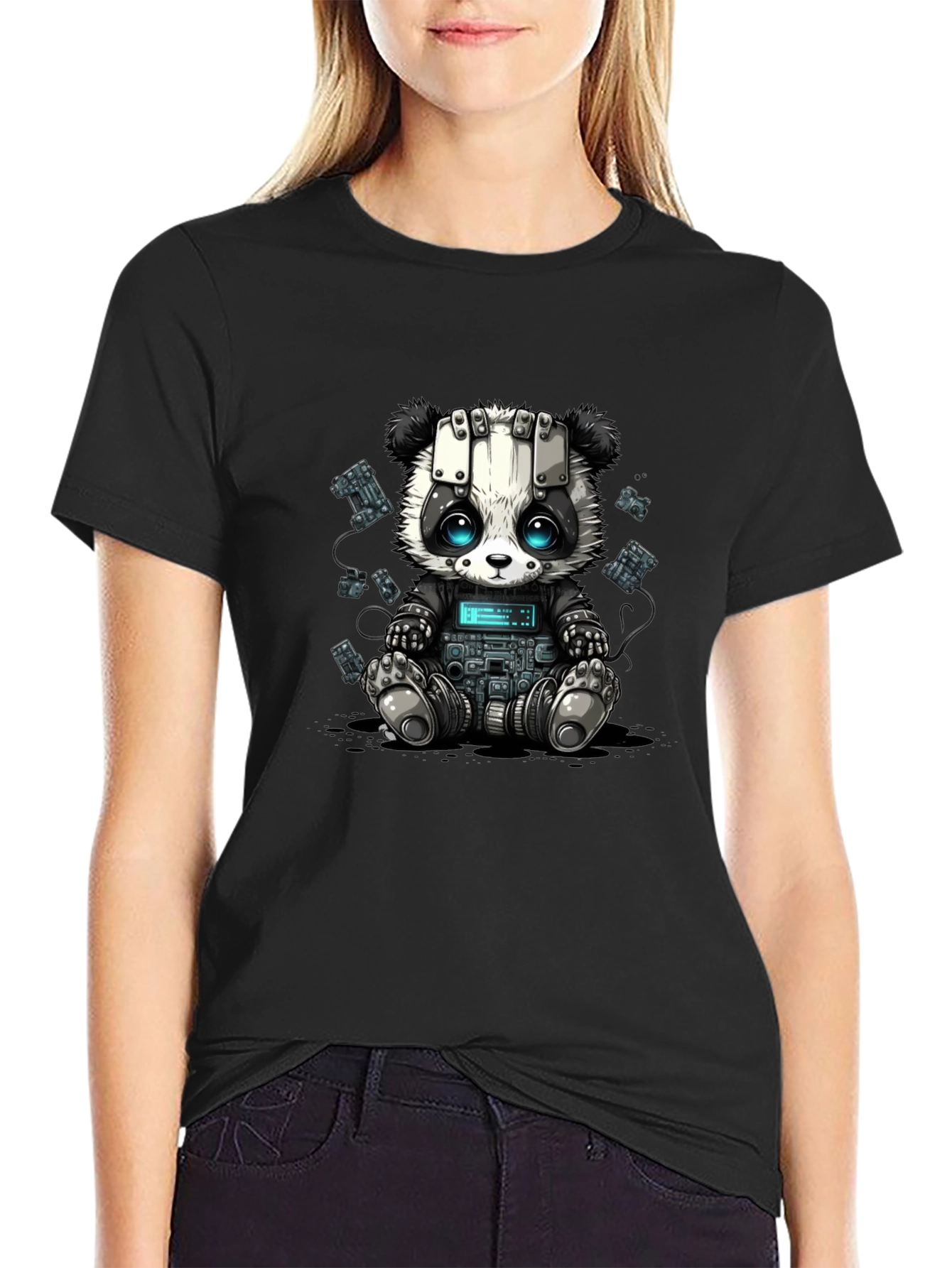 Cyber Panda T-Shirt - Unique Graphic Tee