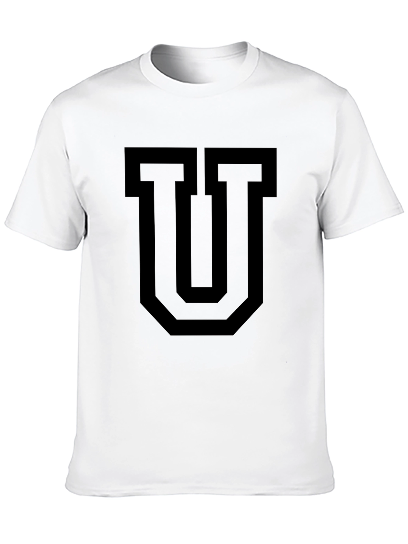 Black T-Shirt with Bold Letter U