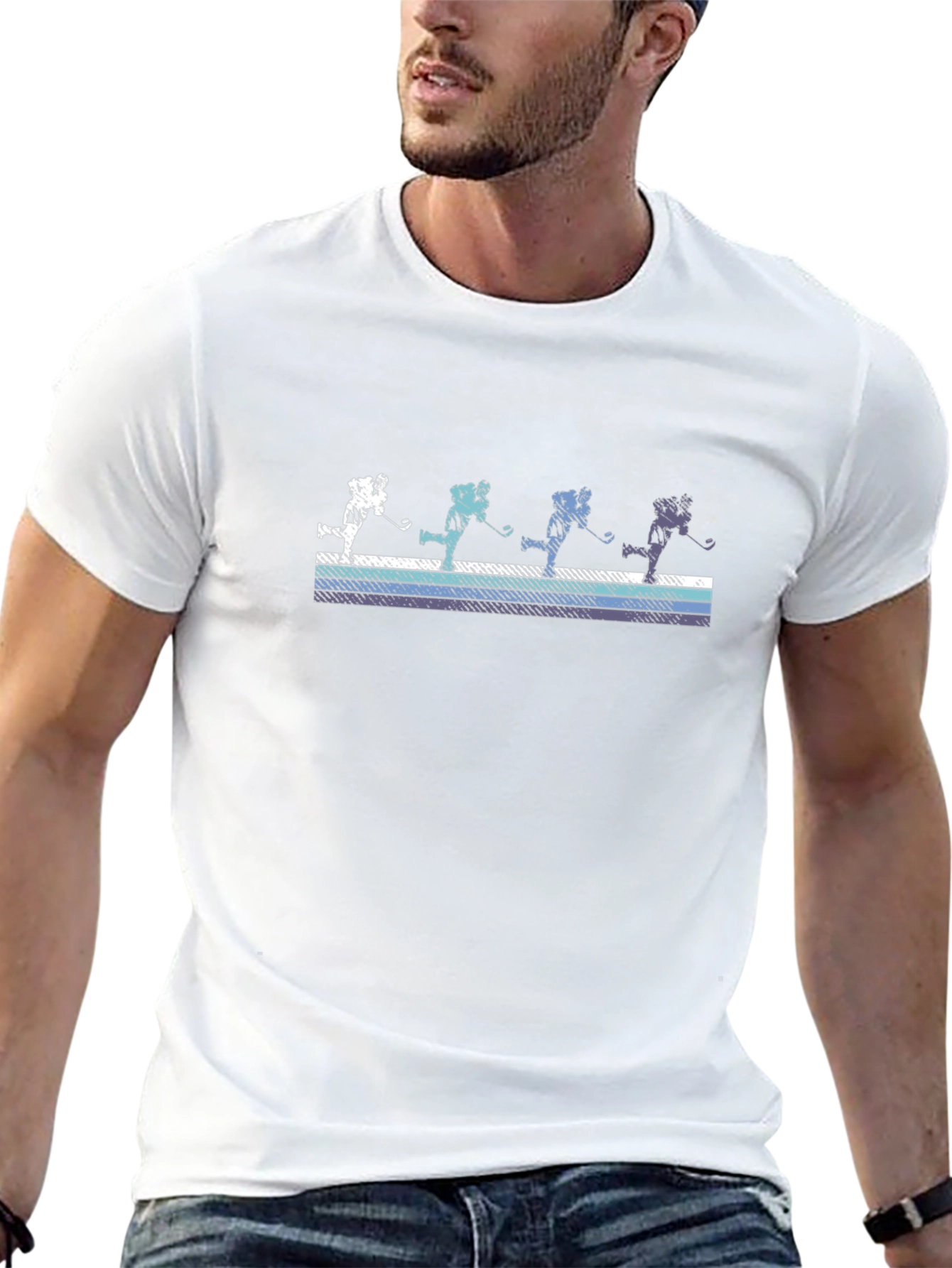 Retro Hockey Player T-Shirt