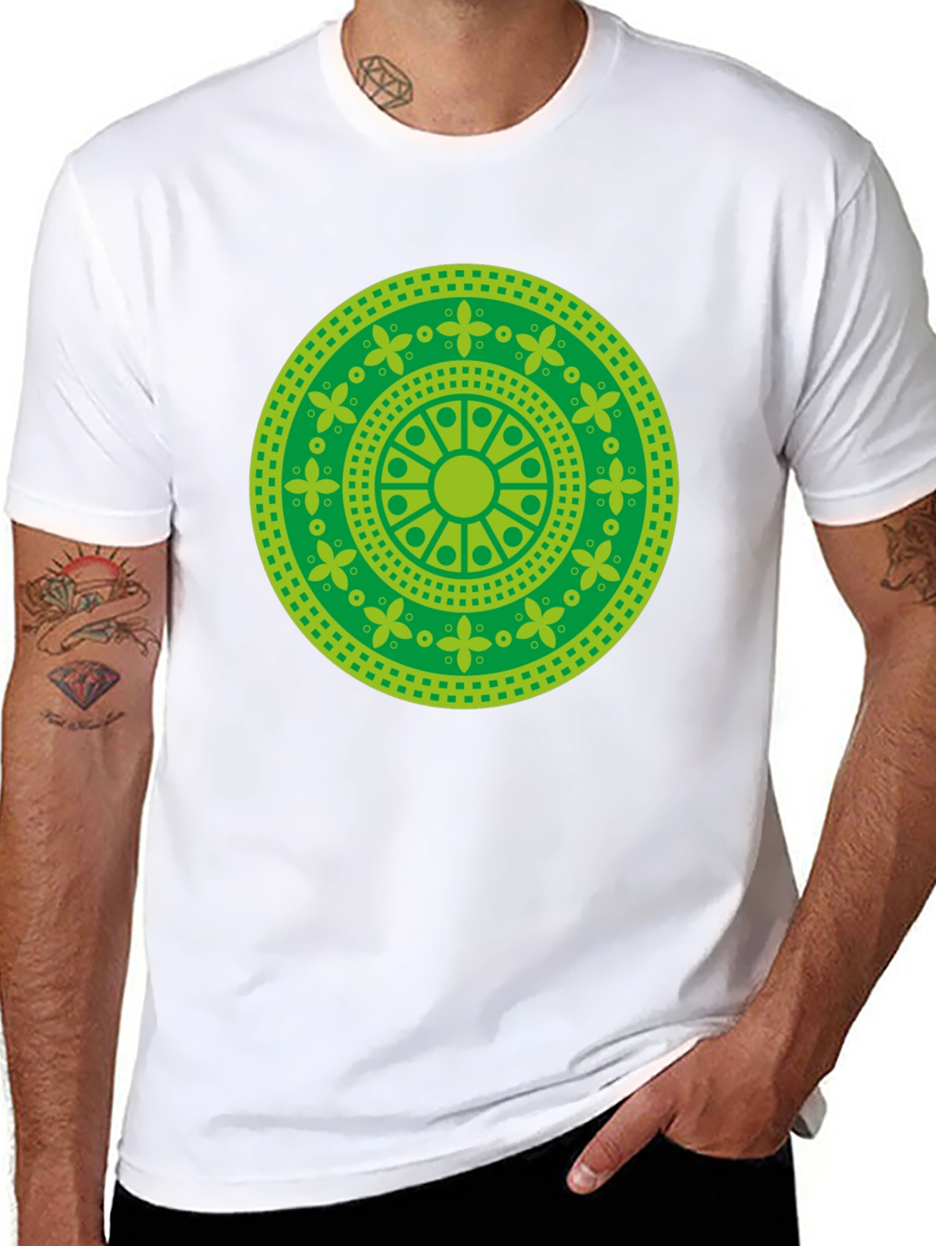 Green Mandala Graphic T-Shirt
