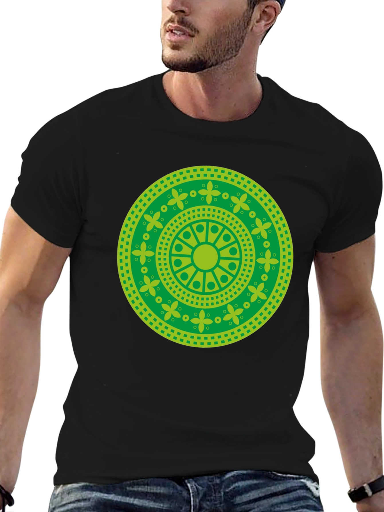 Green Mandala Graphic T-Shirt