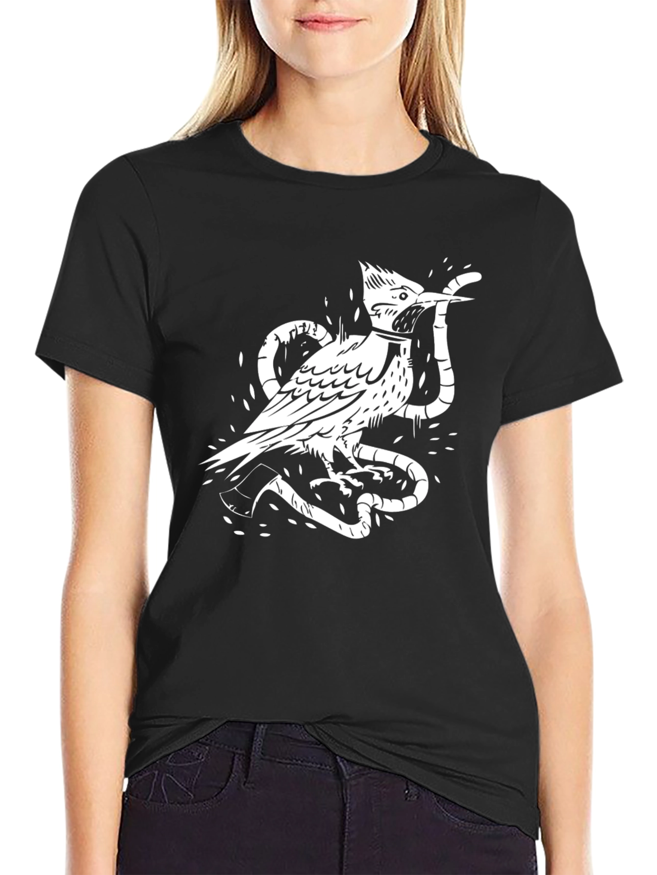 Bird & Snake Graphic Print Tee