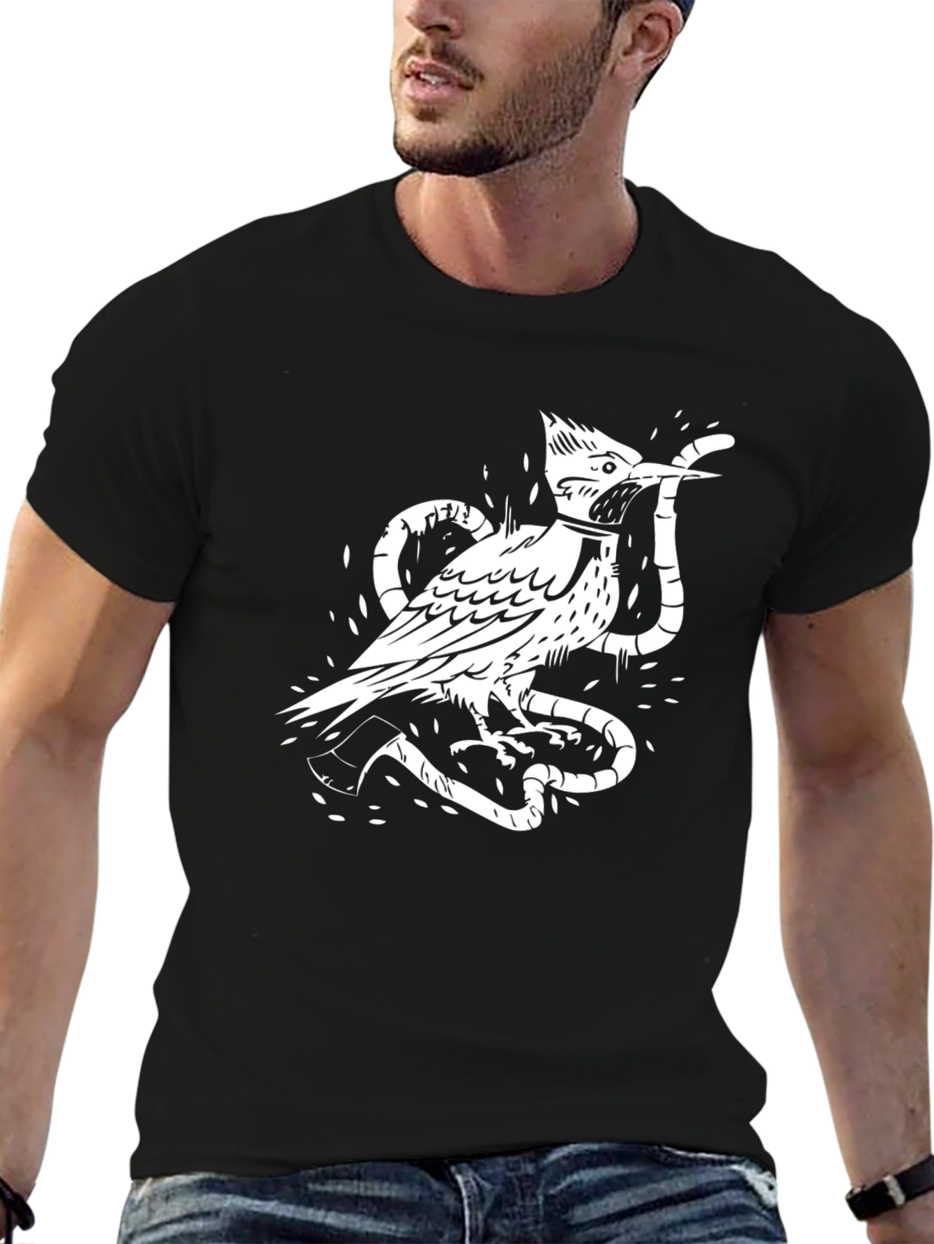 Bird & Snake Graphic Print Tee