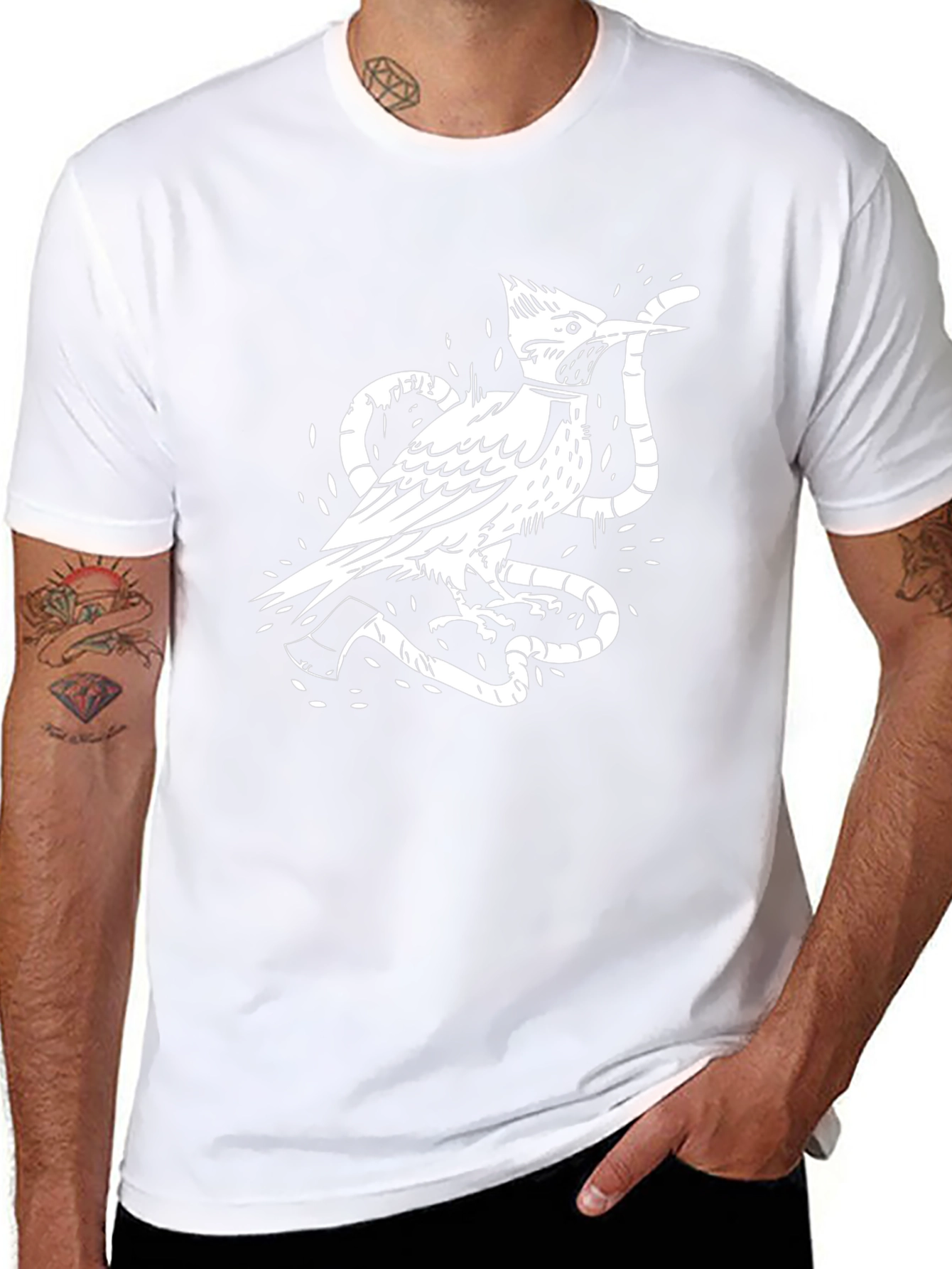 Bird & Snake Graphic Print Tee