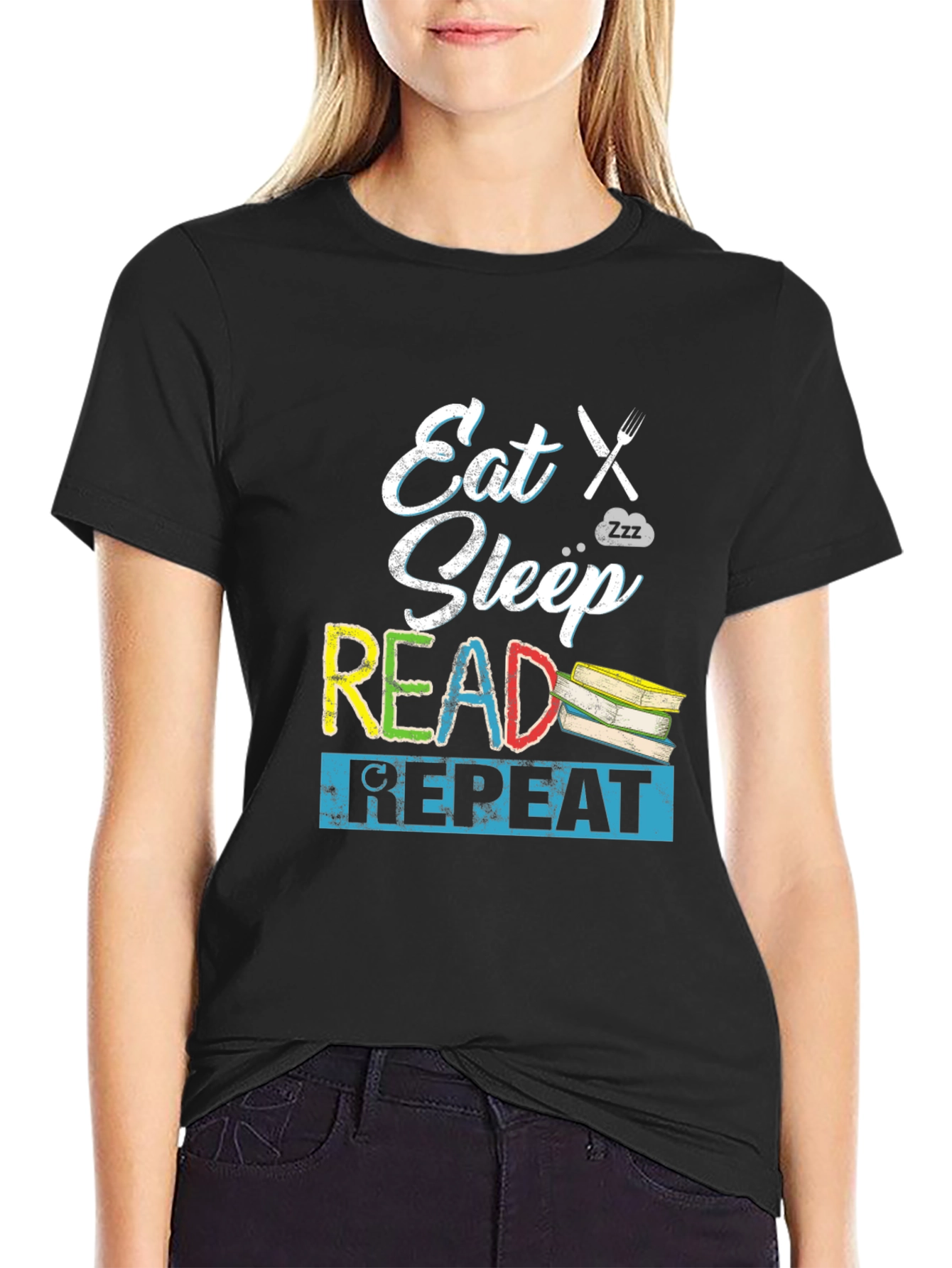 Eat Sleep Read Repeat Graphic Tee
