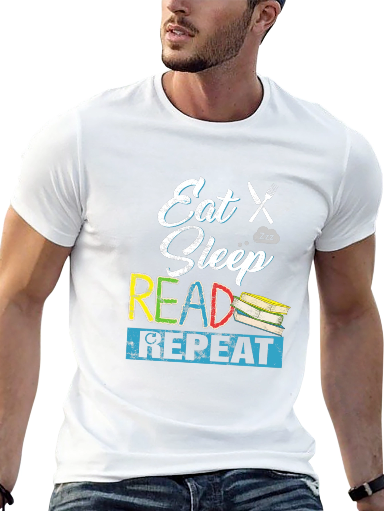 Eat Sleep Read Repeat Graphic Tee