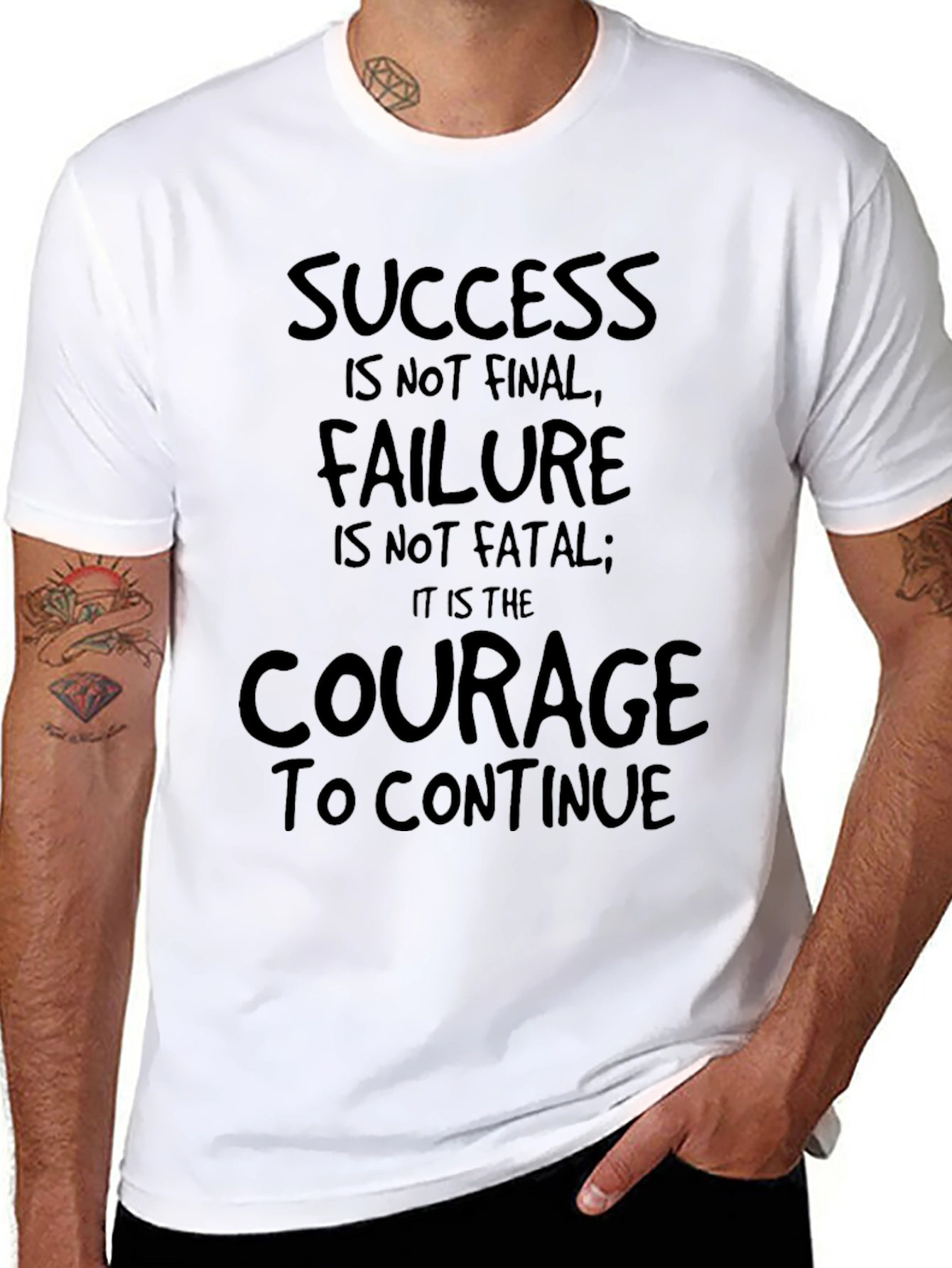 Motivational Graphic T-Shirt - Success Failure Courage