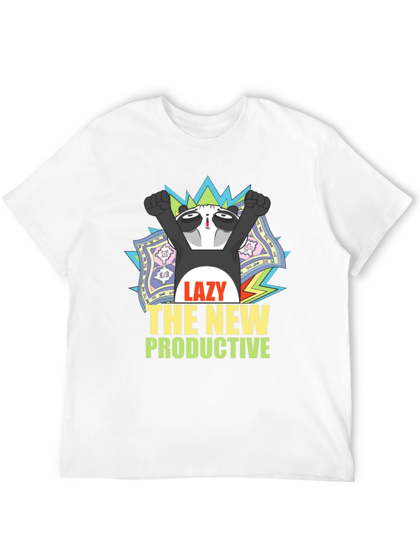 Lazy Panda Graphic T-Shirt - Unisex Black Tee