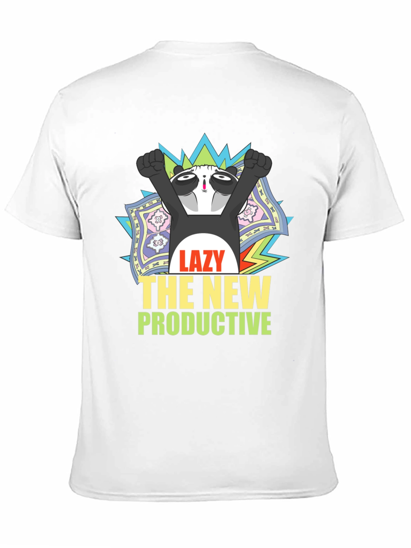 Lazy Panda Graphic T-Shirt - Unisex Black Tee
