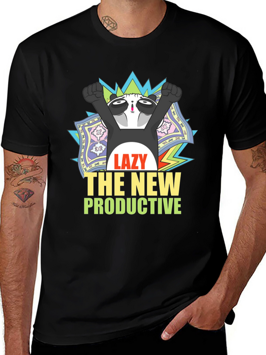 Lazy Panda Graphic T-Shirt - Unisex Black Tee