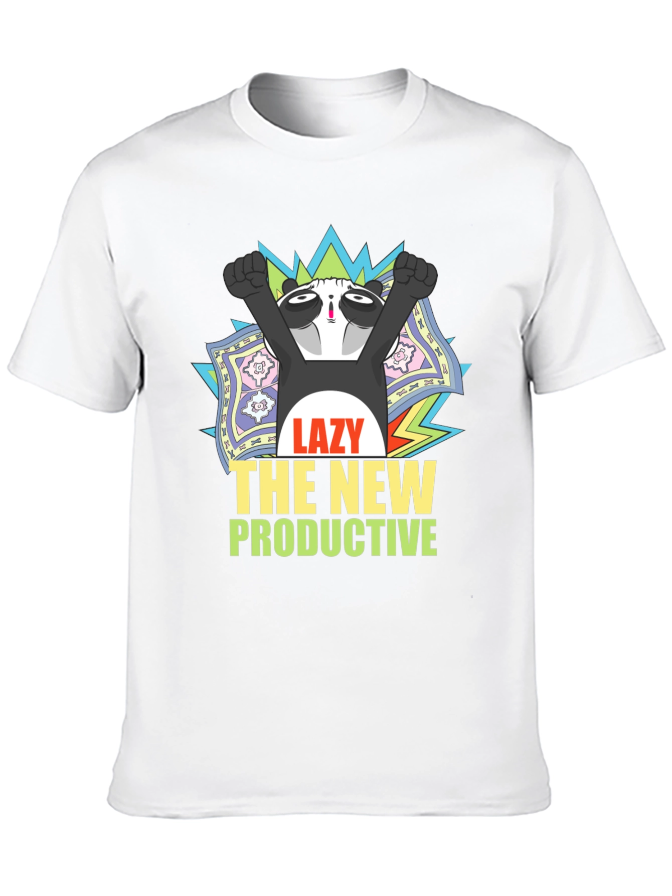 Lazy Panda Graphic T-Shirt - Unisex Black Tee