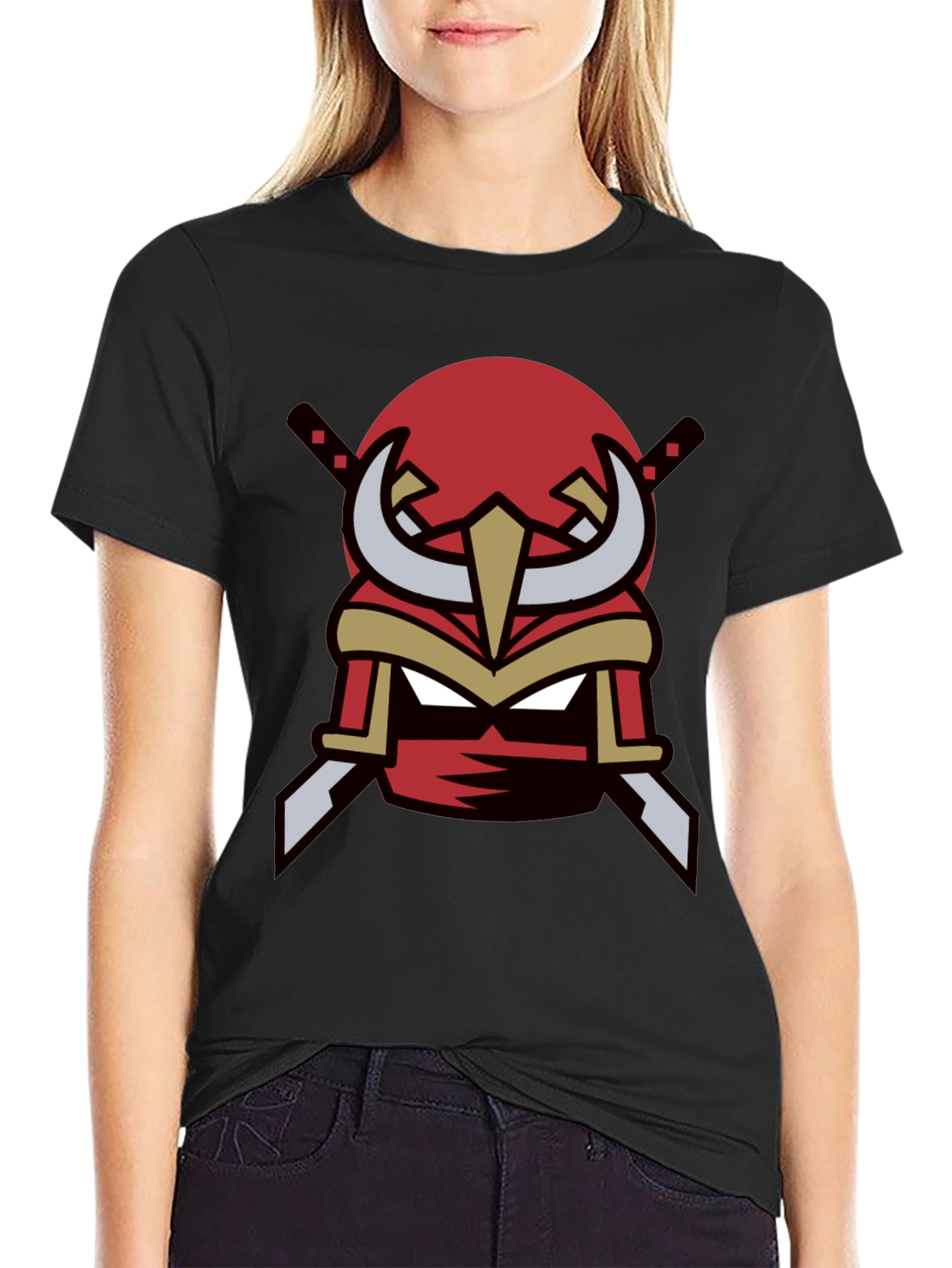 Red Ninja Mask Graphic Tee - Cool Samurai Style