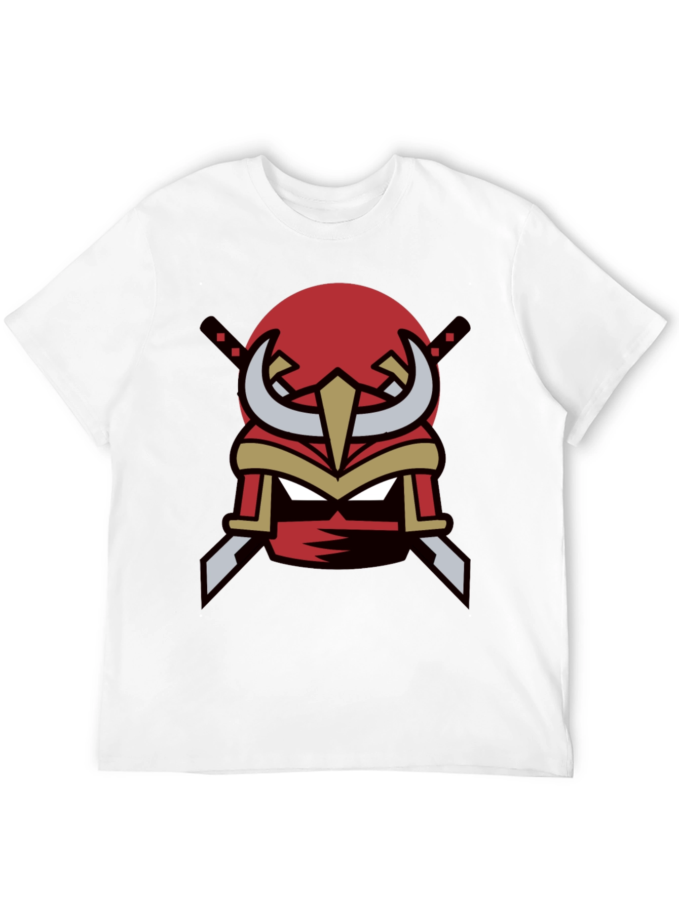 Red Ninja Mask Graphic Tee - Cool Samurai Style