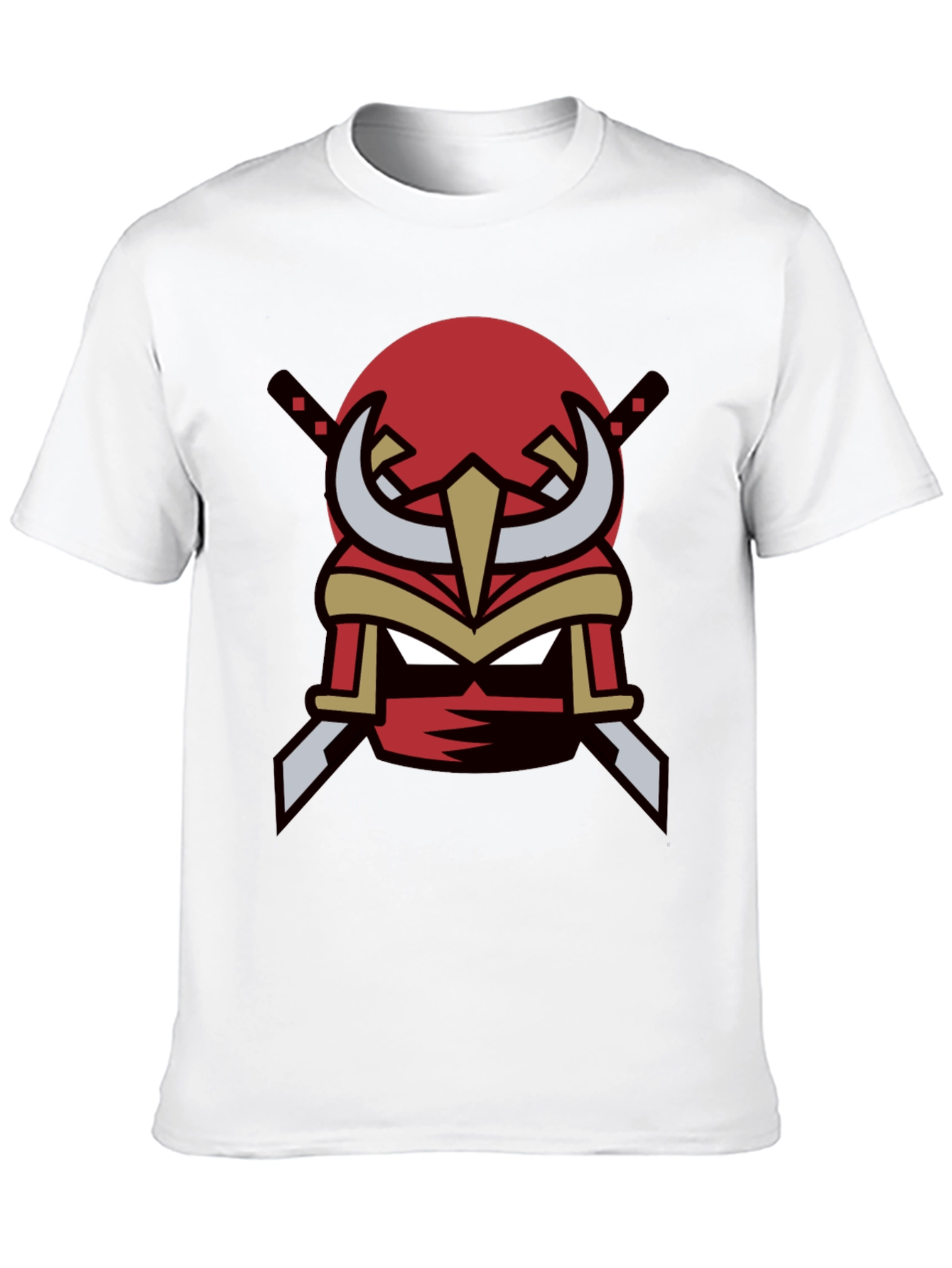 Red Ninja Mask Graphic Tee - Cool Samurai Style