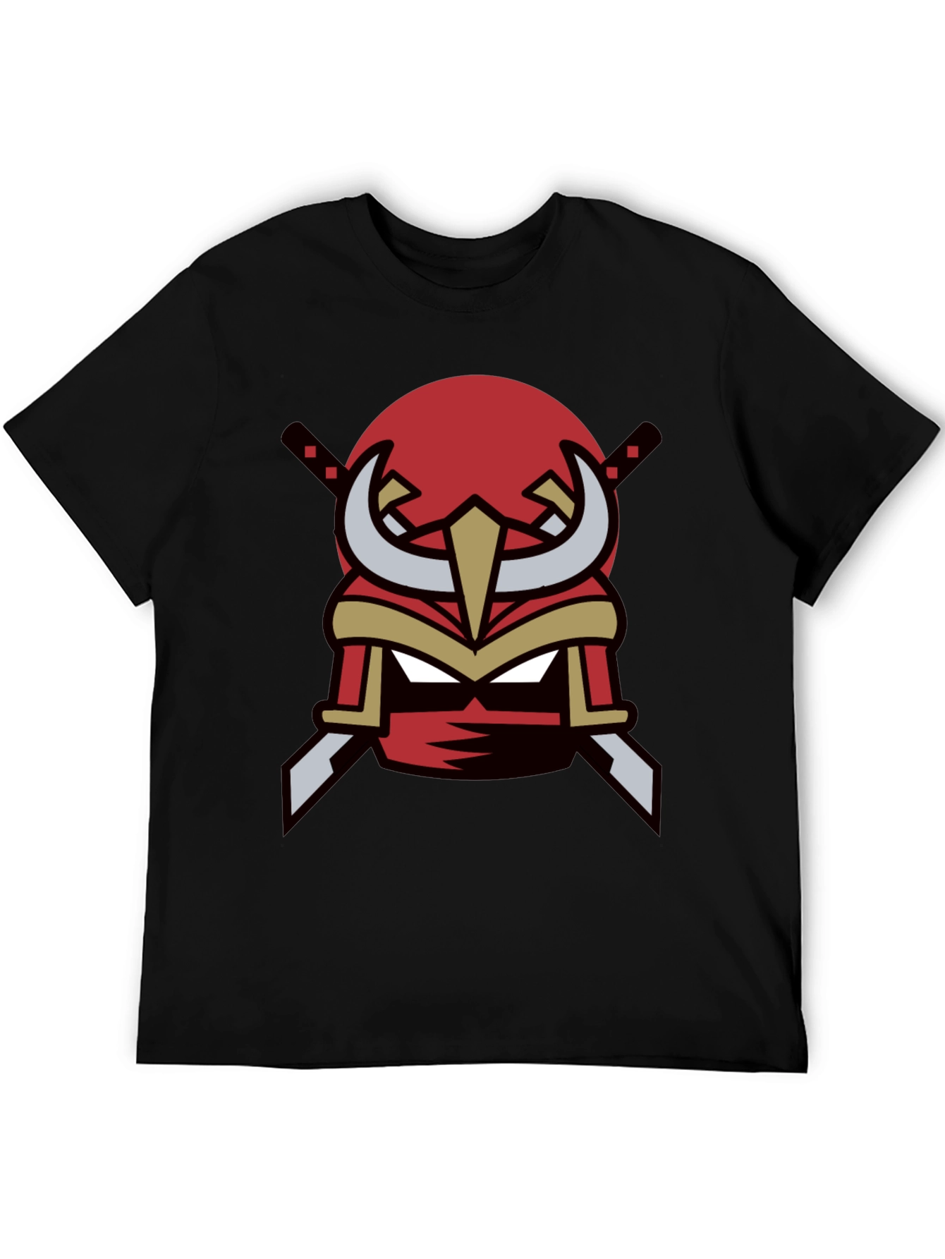 Red Ninja Mask Graphic Tee - Cool Samurai Style