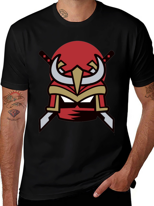 Red Ninja Mask Graphic Tee - Cool Samurai Style