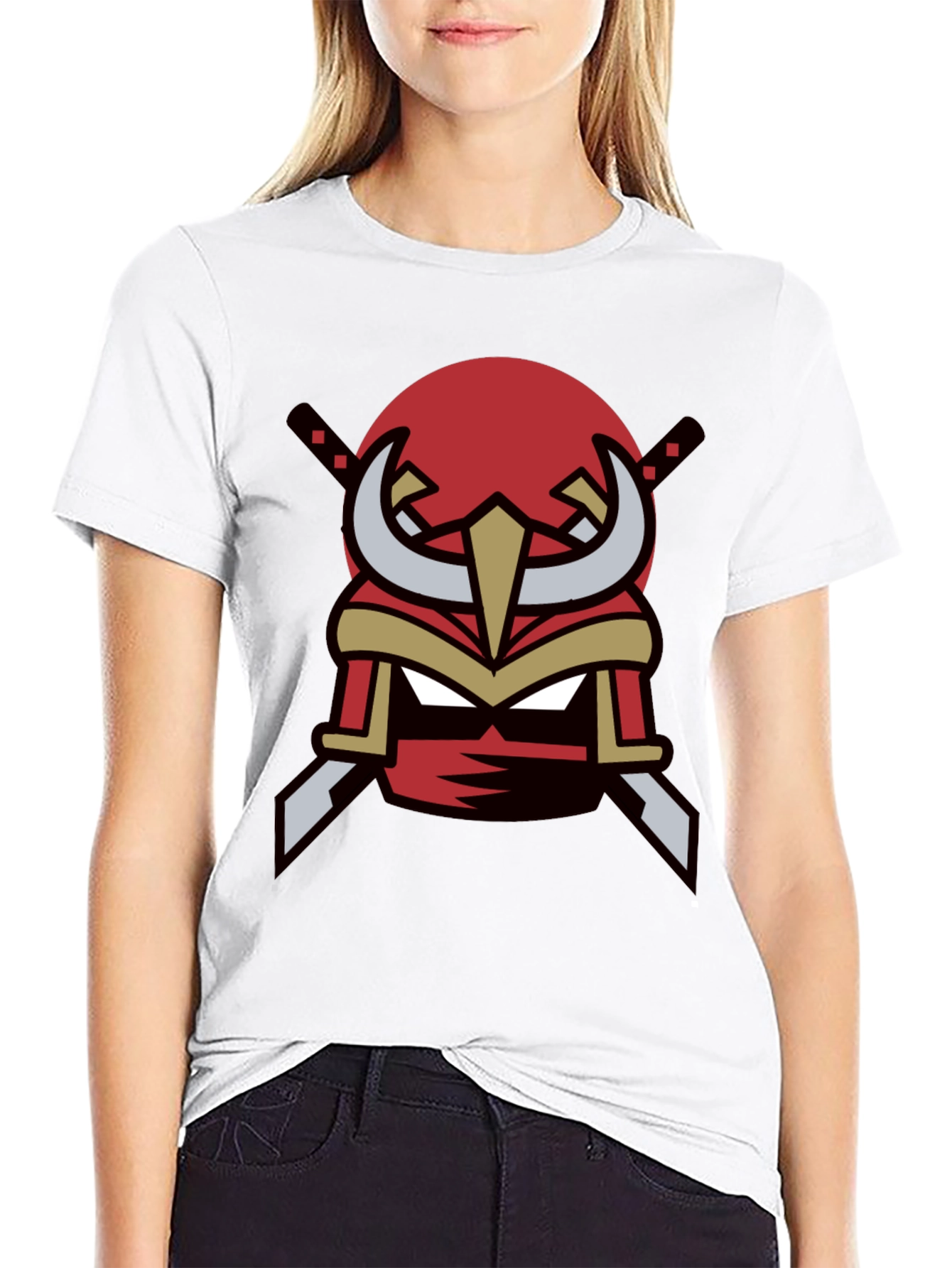 Red Ninja Mask Graphic Tee - Cool Samurai Style