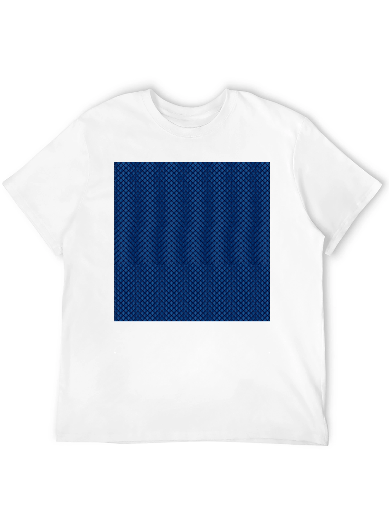 Blue Pattern Tee - Mens Black Cotton Casual Shirt